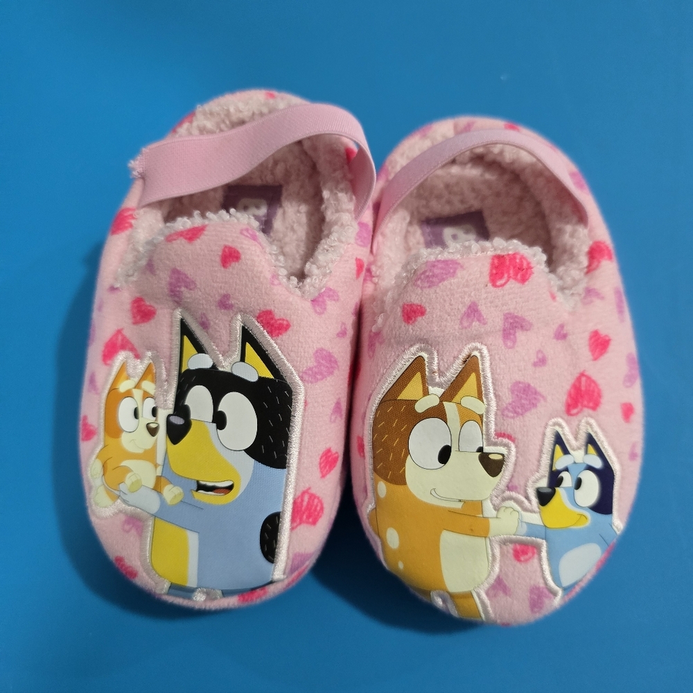 Pink Kids Slippers with Bluey Design
